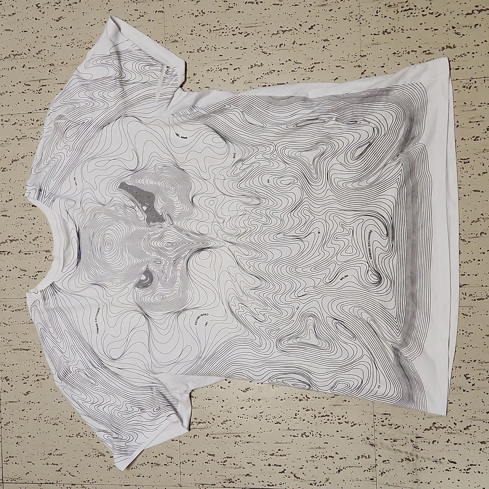 Armani Exchange White Abstract Full Graphic Crewneck T-Shirt